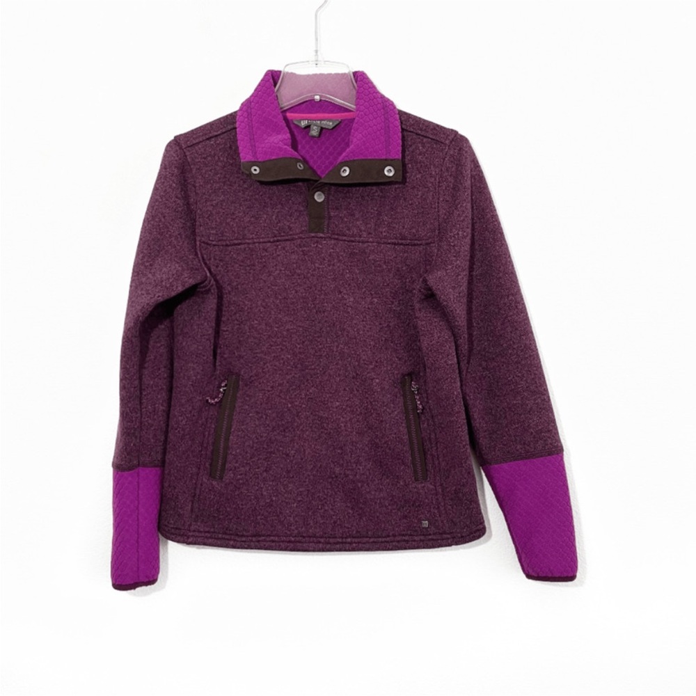 Title Nine Knit Button Pullover Sweater Women's S Purple Outdoors Gorpcore